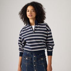 Everyday Quarter-Zip Sweatshirt — Powder Pink - Blue 1
