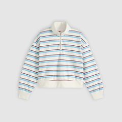 Everyday Quarter-Zip Sweatshirt — Ruby Stripe Alaskan Blue - Multi-Color 5