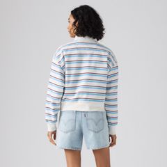Everyday Quarter-Zip Sweatshirt — Ruby Stripe Alaskan Blue - Multi-Color 4