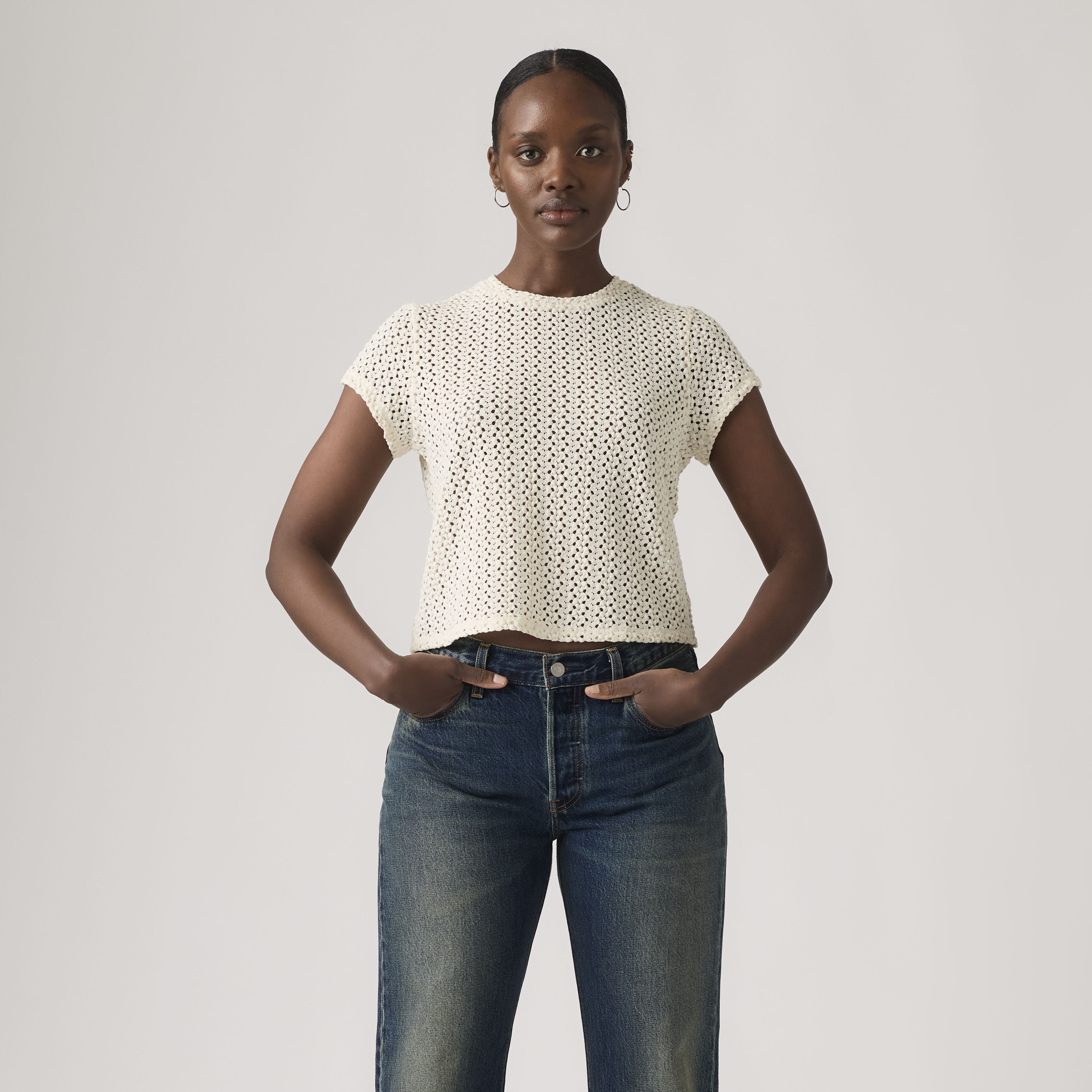 T-shirt in pizzo con motivo floreale Fiona 3