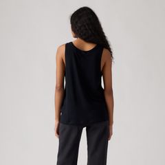 Lori Linen Scoop Tank Top — Anthracite Night - Black 4