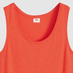 Lori Linen Scoop Tank Top — Signal Red - Red 6