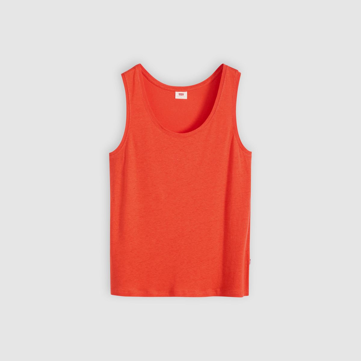 Lori Linen Scoop Tank Top — Signal Red - Red