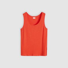 Lori Linen Scoop Tank Top — Signal Red - Red 5