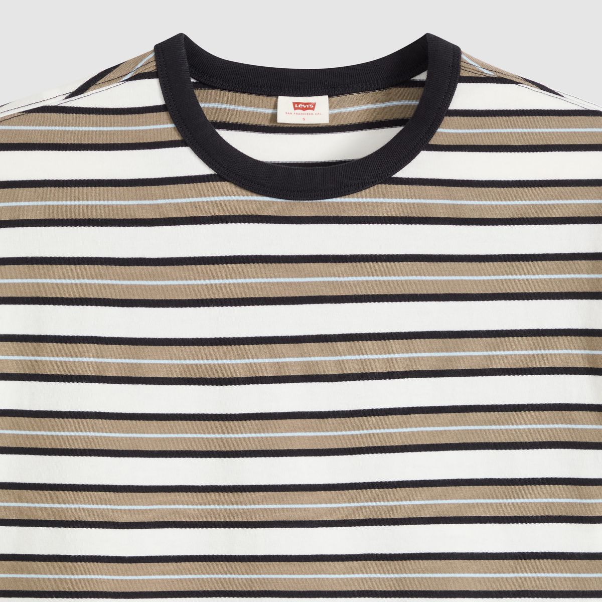 Vintage Garment Dye Short-Sleeve Tee — Lillian Stripe Egret - Multi-Color