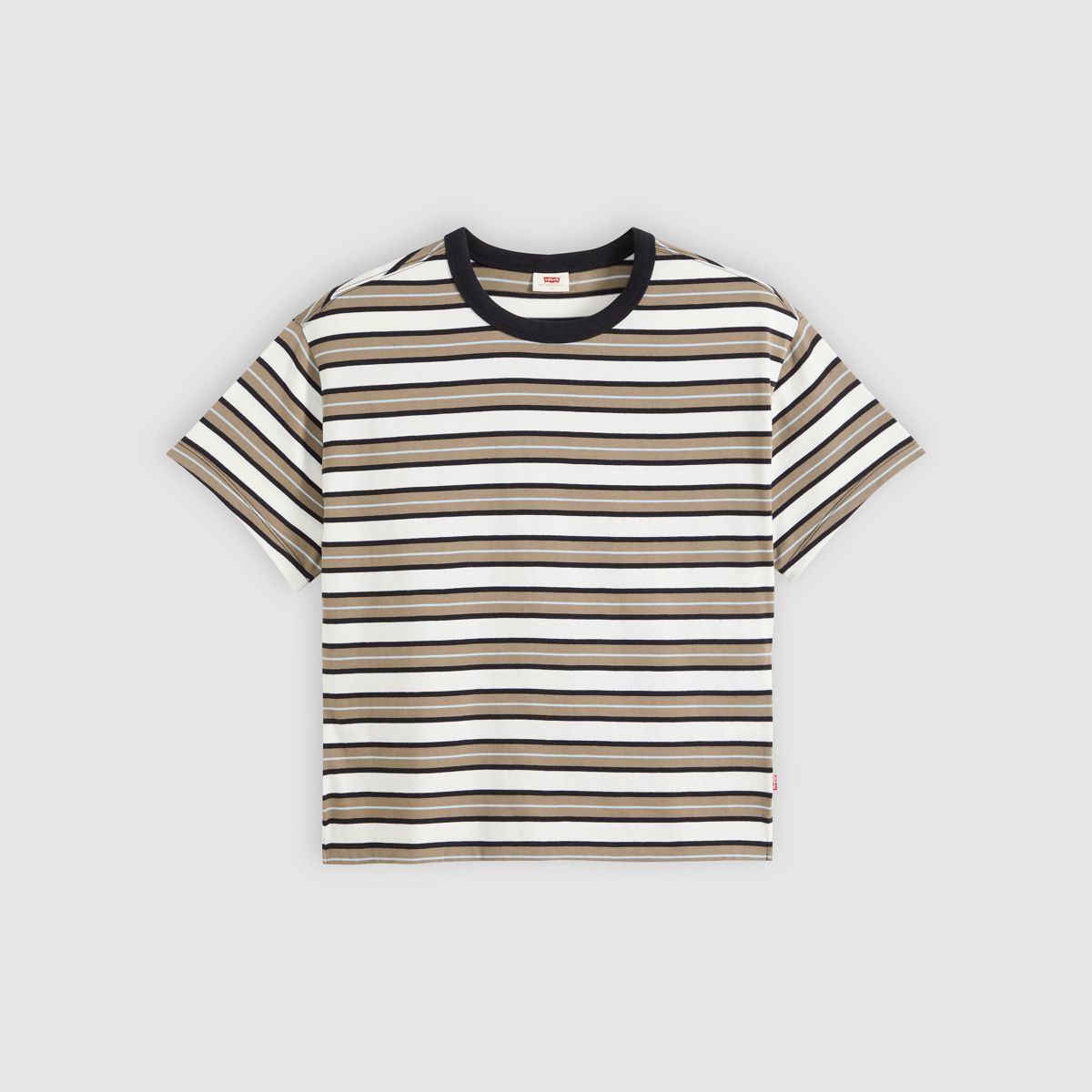 Vintage Garment Dye Short-Sleeve Tee — Lillian Stripe Egret - Multi-Color