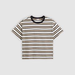 Vintage Garment Dye Short-Sleeve Tee — Lillian Stripe Egret - Multi-Color 5