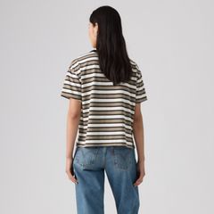 Vintage Garment Dye Short-Sleeve Tee — Lillian Stripe Egret - Multi-Color 4