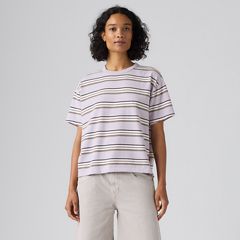 Vintage Garment Dye Short-Sleeve Tee — Vida Stripe Lavender Blue - Purple 4