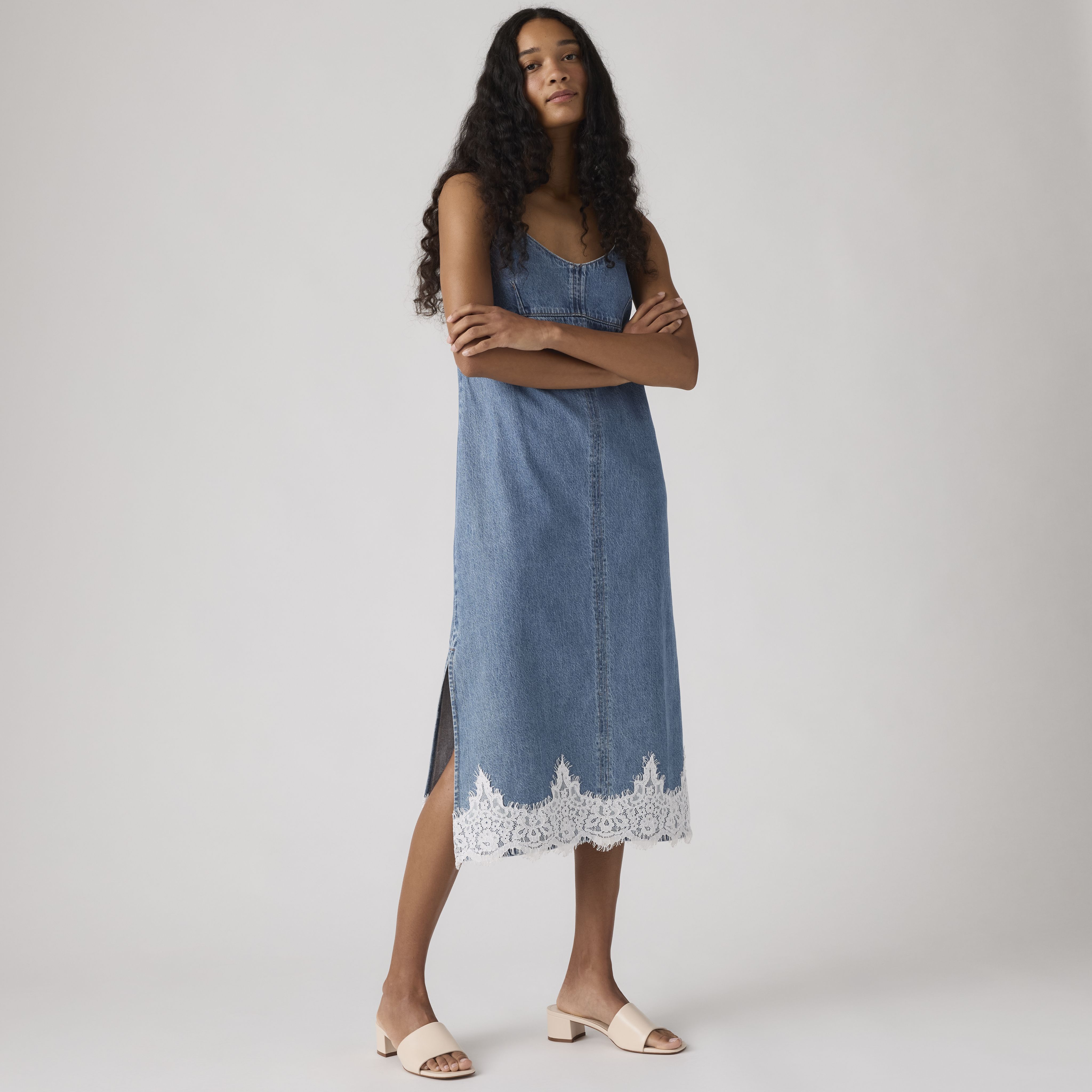 90's Denim Slip Dress 13