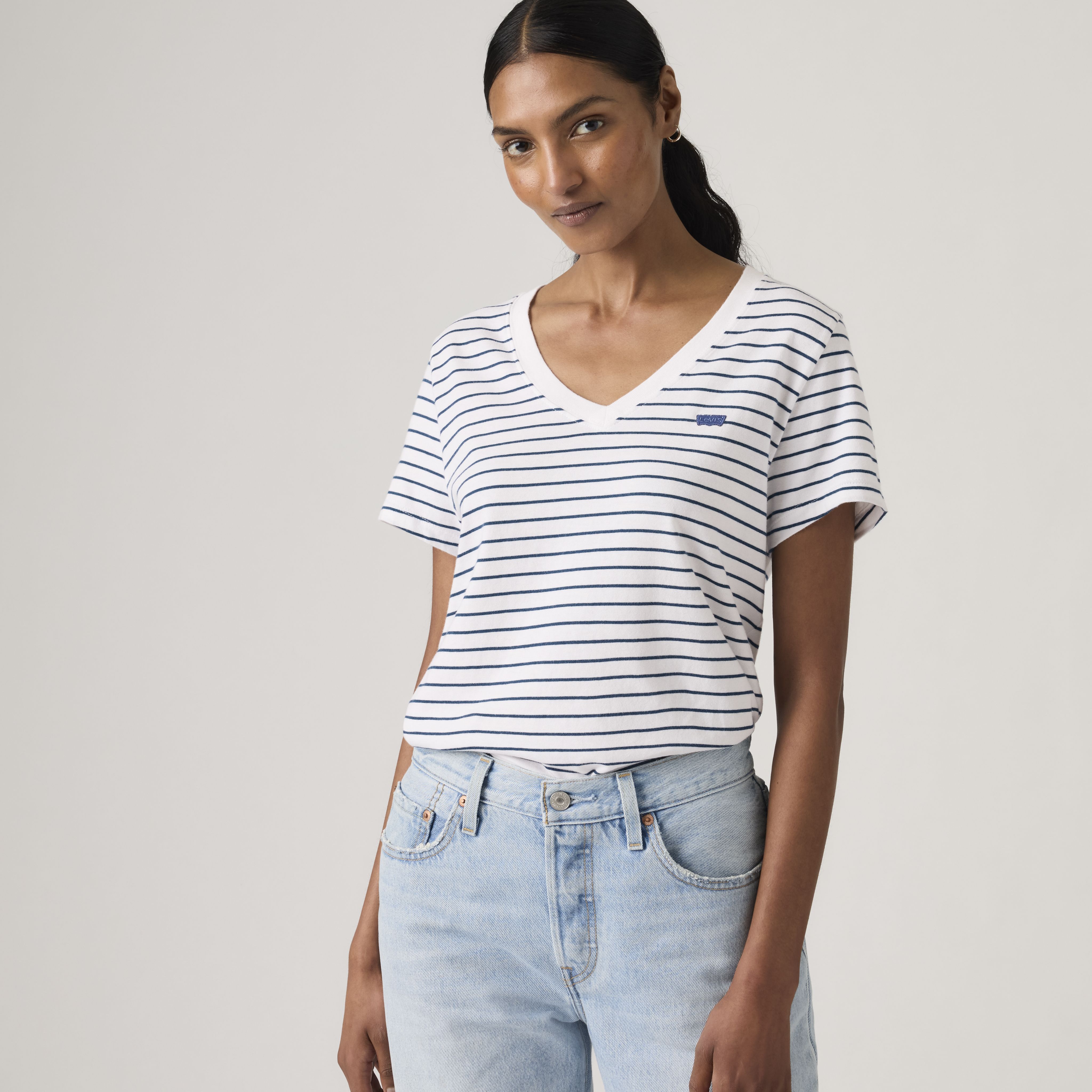 Favorite Cotton V-Neck Tee 1