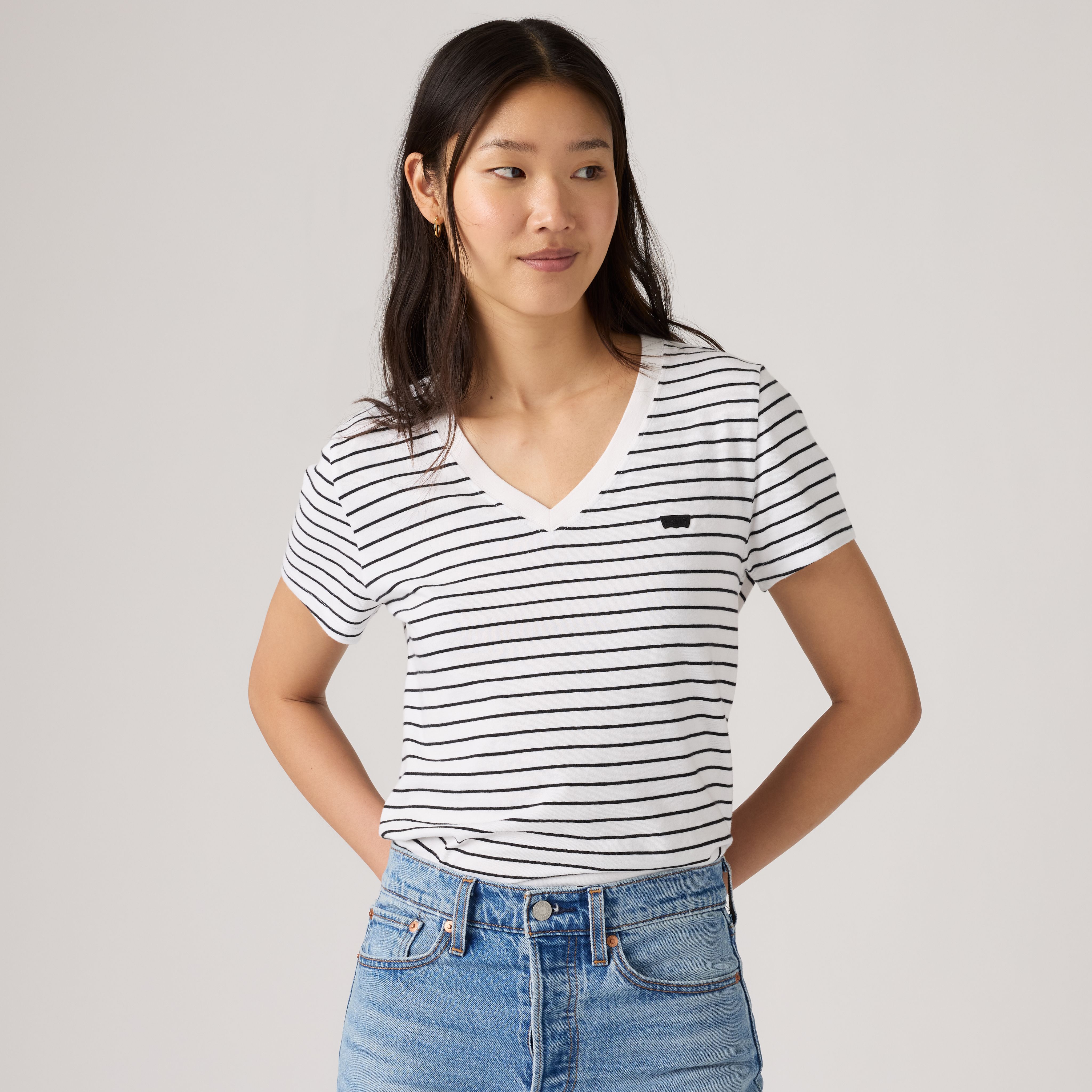 Favorite Cotton V-Neck Tee 1