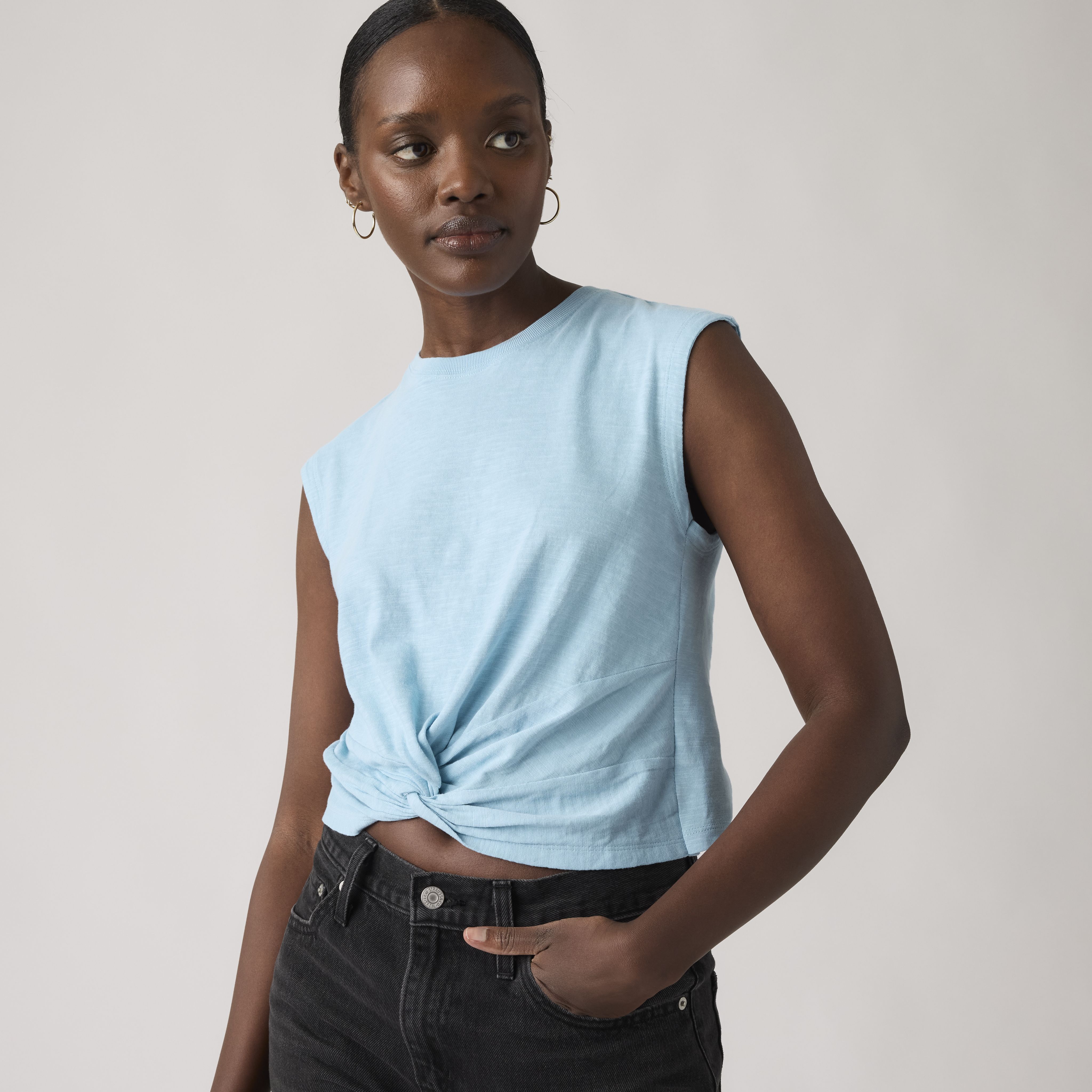 Jemma Knot Sleeveless Tee 1