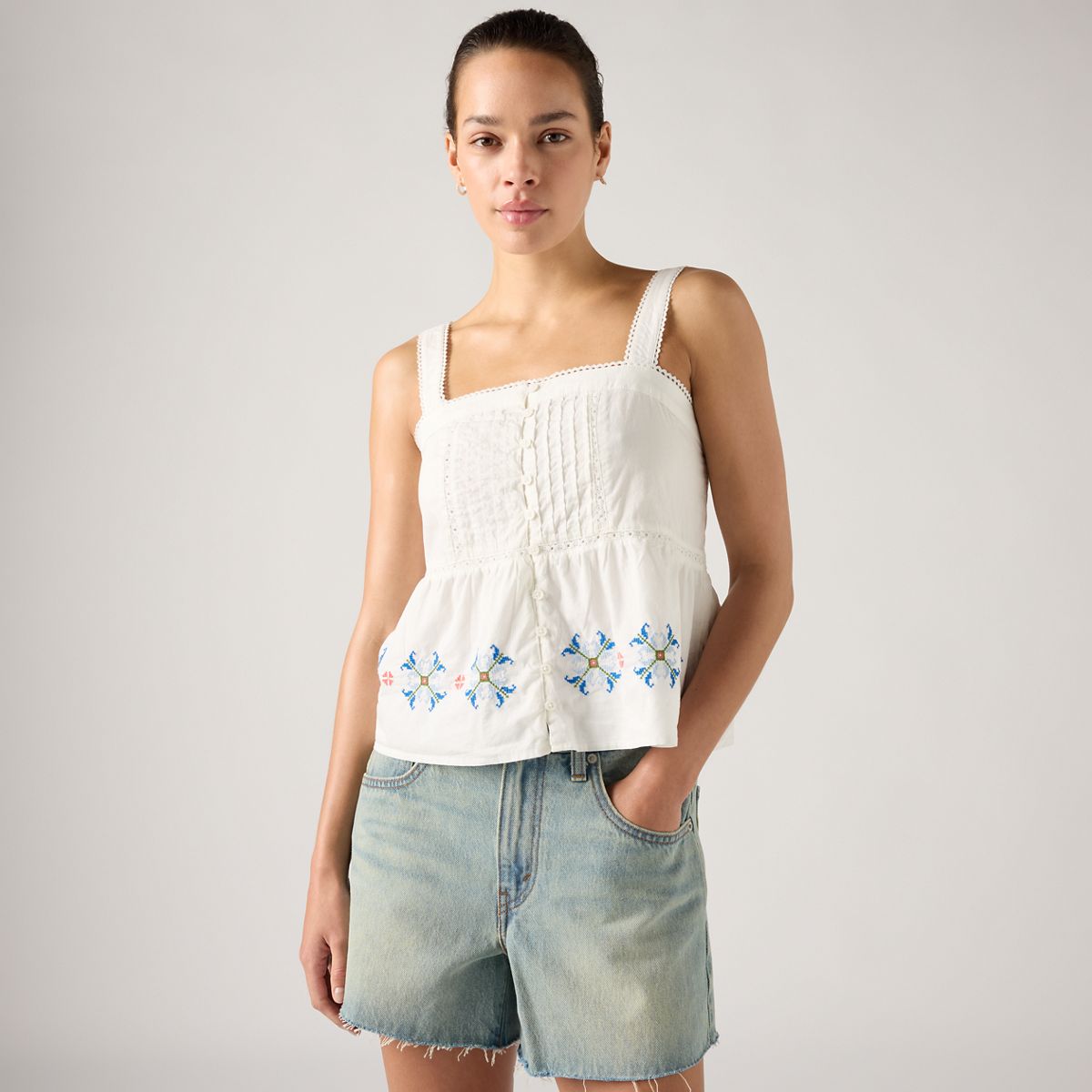 Mimi Blouse — Cloud Dancer Smaller - Multi-Color
