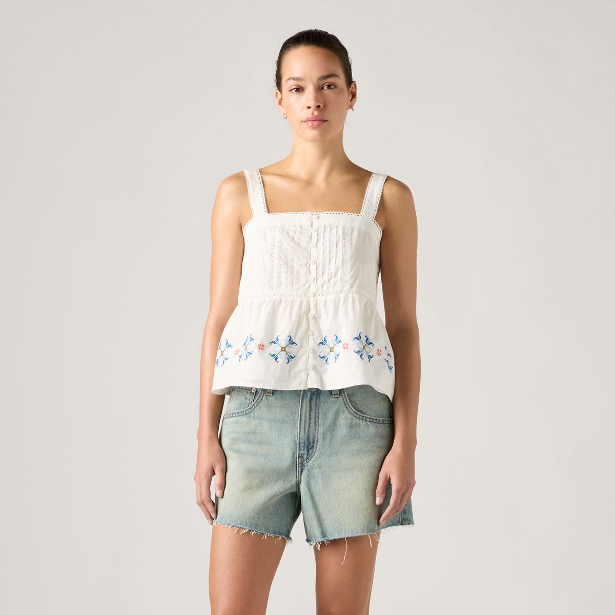 Mimi Blouse — Cloud Dancer Smaller - Multi-Color