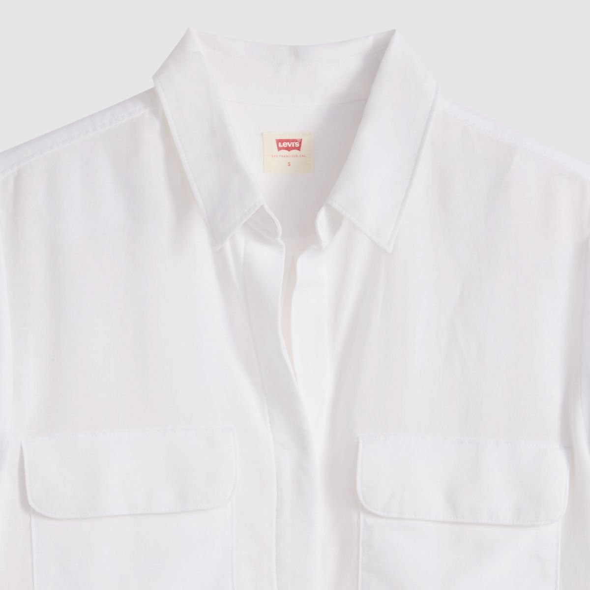 Elaine Utility Linen Button Up Shirt — Bright White - White