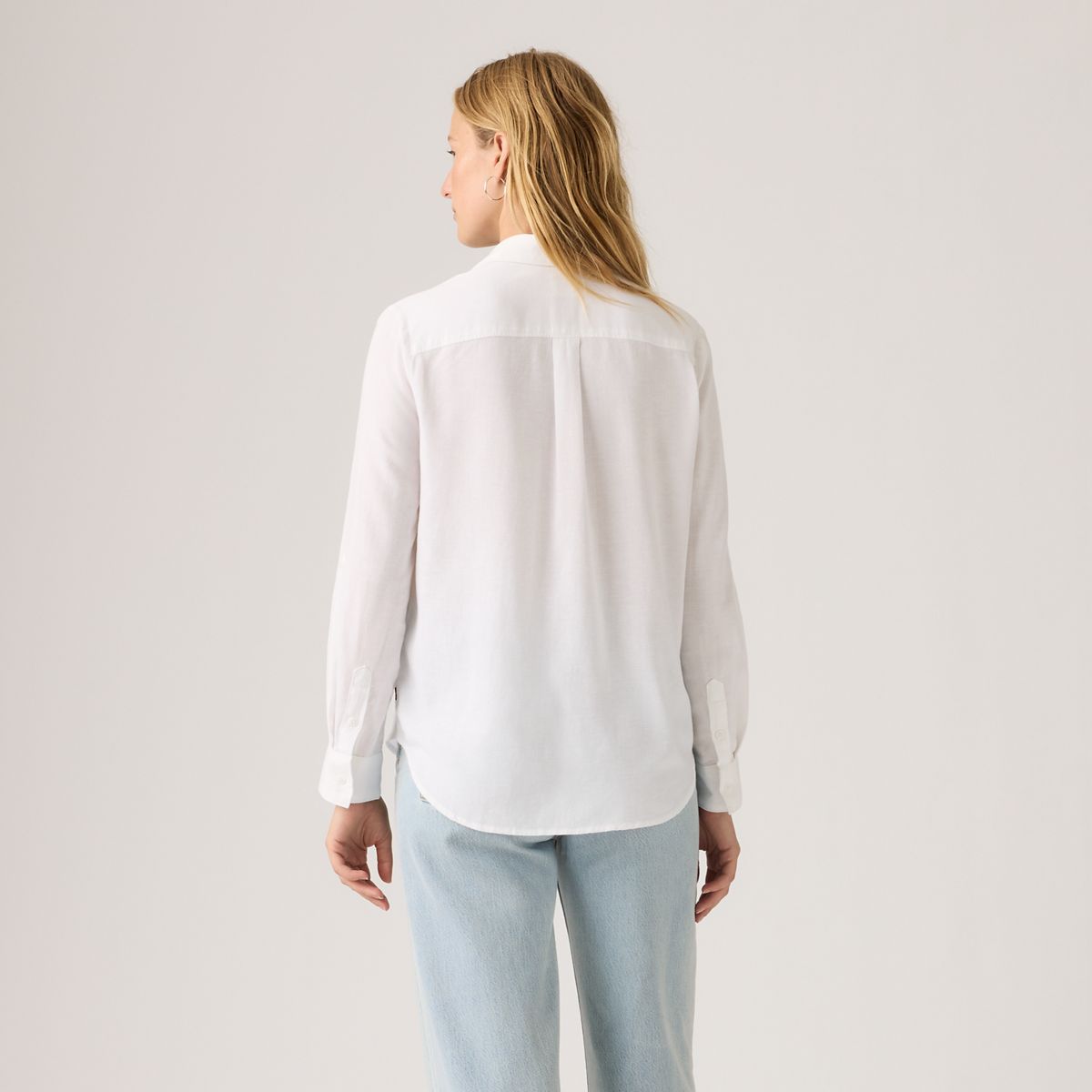 Elaine Utility Linen Button Up Shirt — Bright White - White