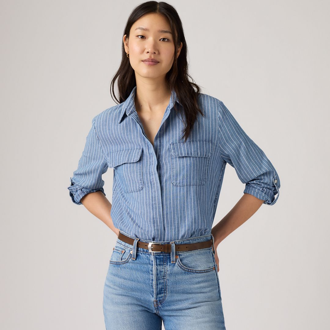 Levi's Elaine Utility Button Up Shirt - Women's L