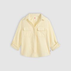 Cropped Harlie Shirt — Pear Sorbet Dobby - Yellow 5