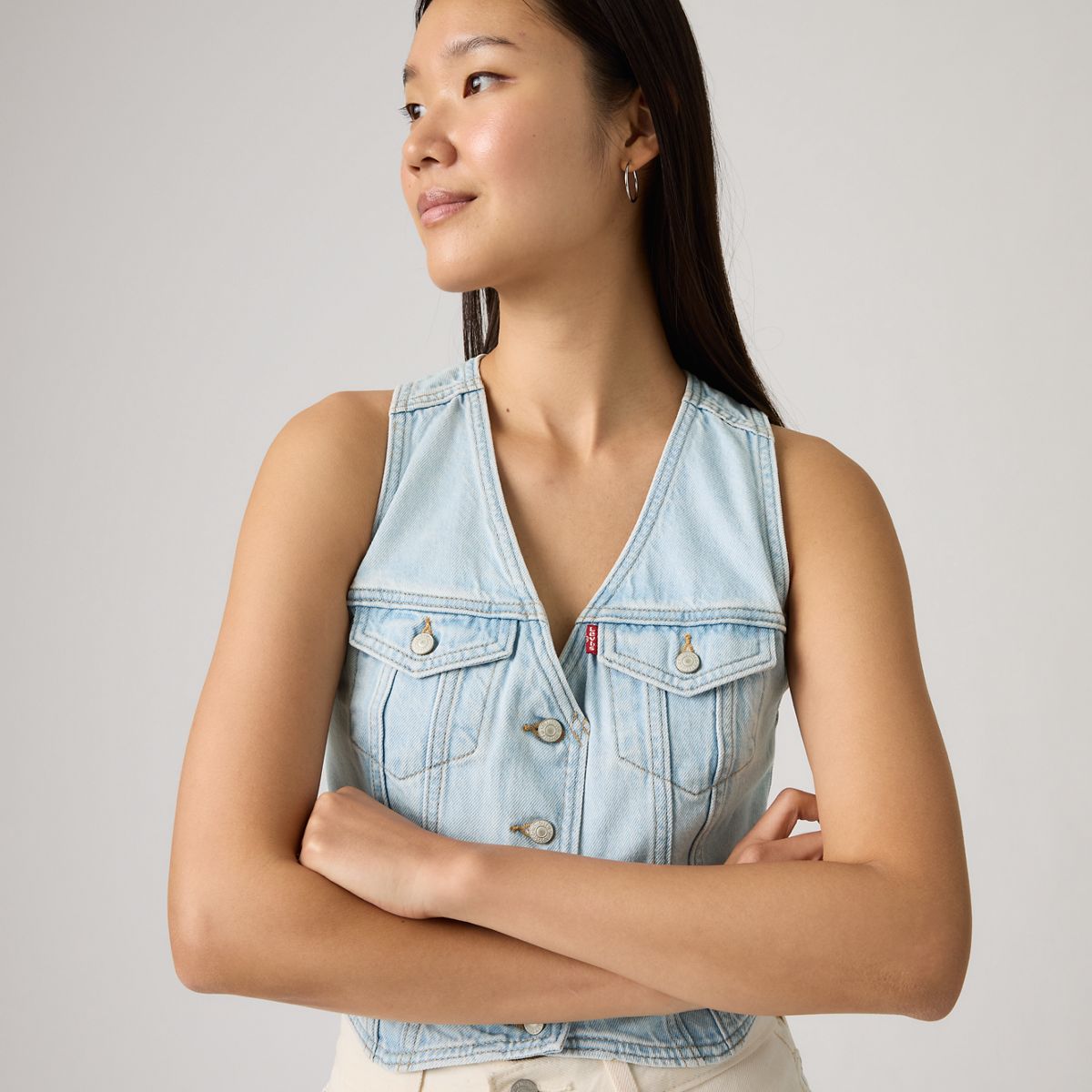 Racer Vest — Never Going To Change - Light Wash