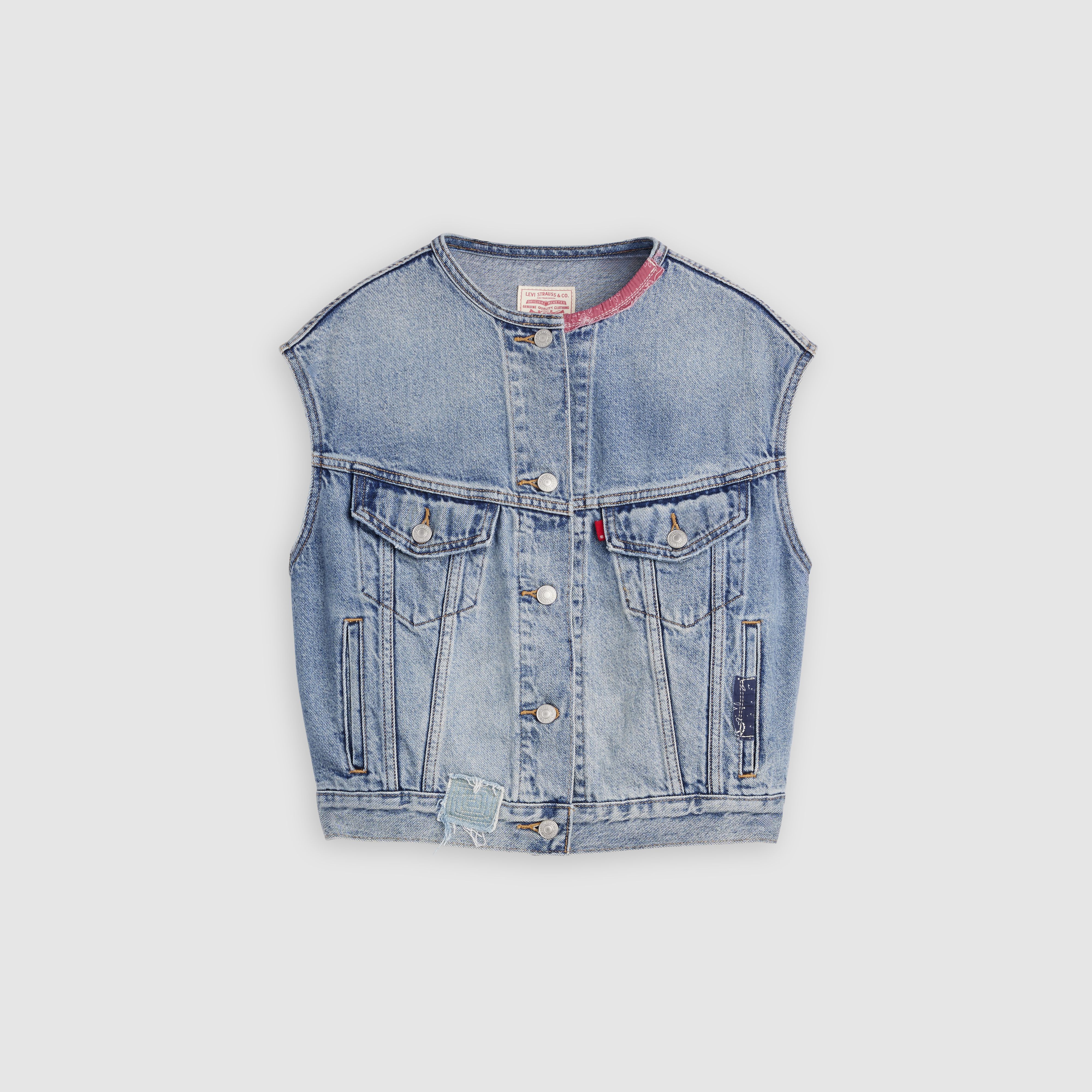 90s Shrunken Collarless Vest 1