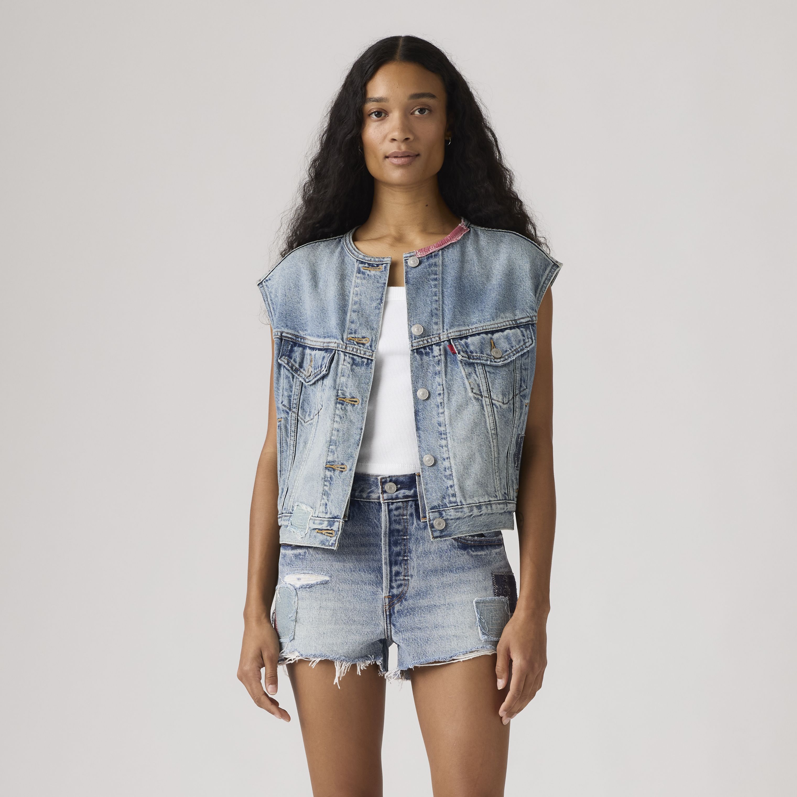 90s Shrunken Collarless Vest 3