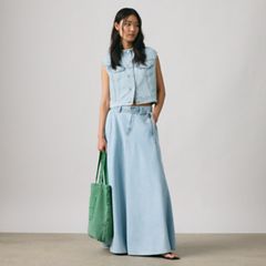 '90s Shrunken Collarless Vest — Of Course Top - Medium Wash 1