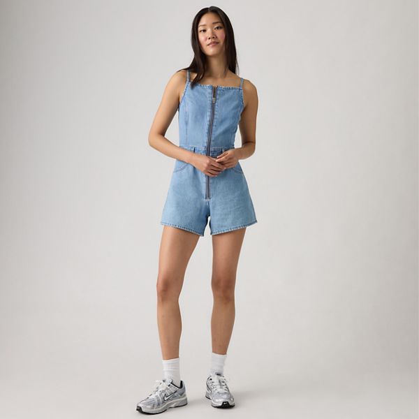 Square Neck Jumpsuit — I Won'T - Light Wash