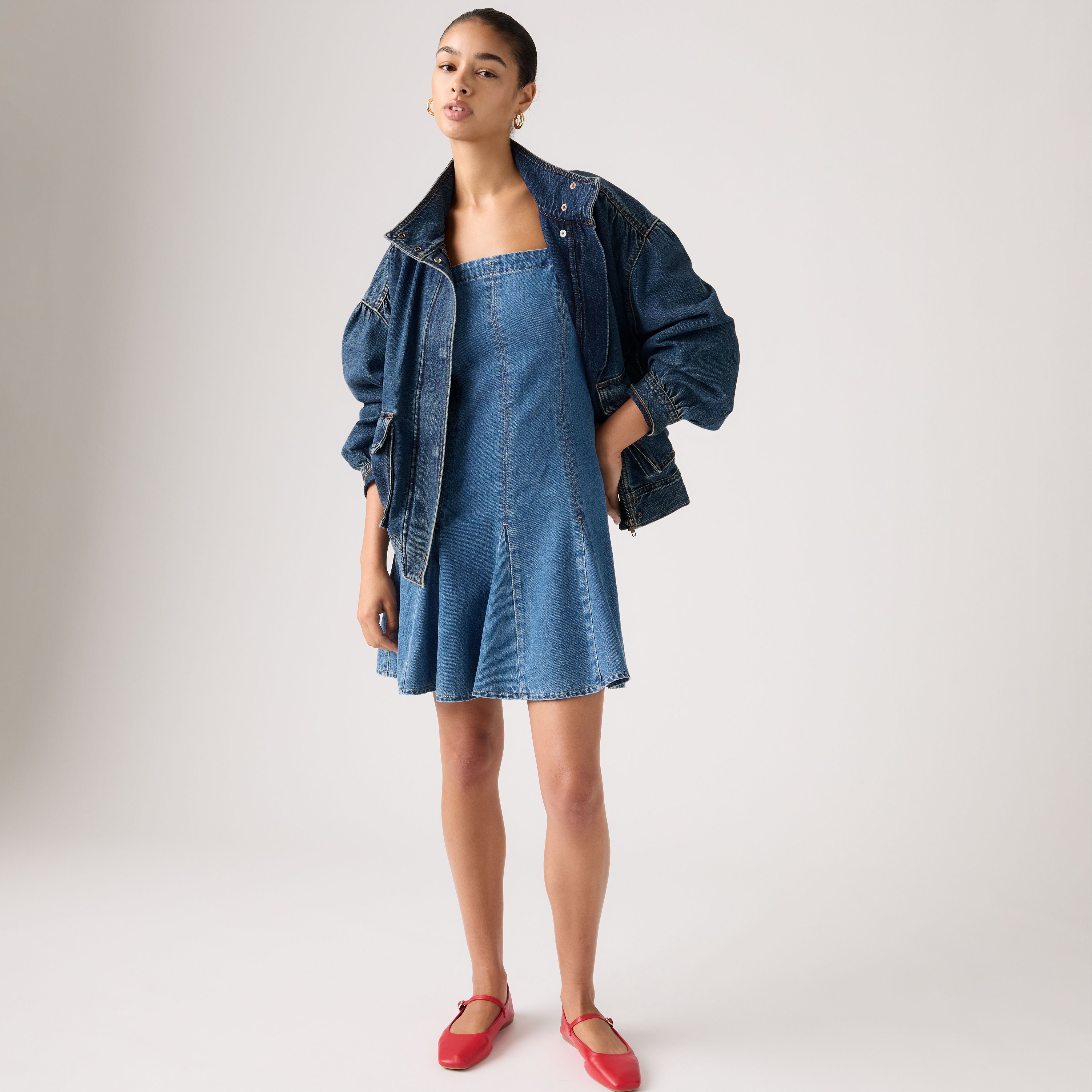 Denim Godet Dress 5