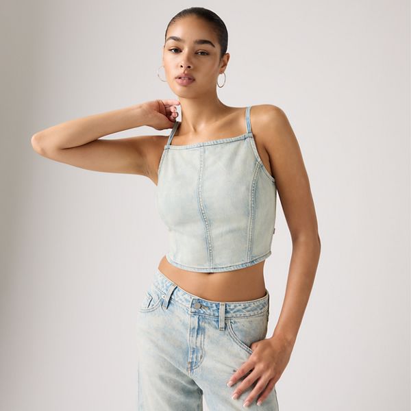 Square Neck Tank — Cielito Lindo Tank - Light Wash