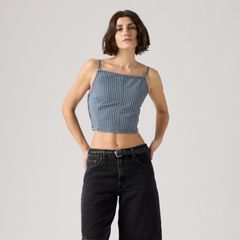 Square Neck Tank — Tiny Windows - Blue 3