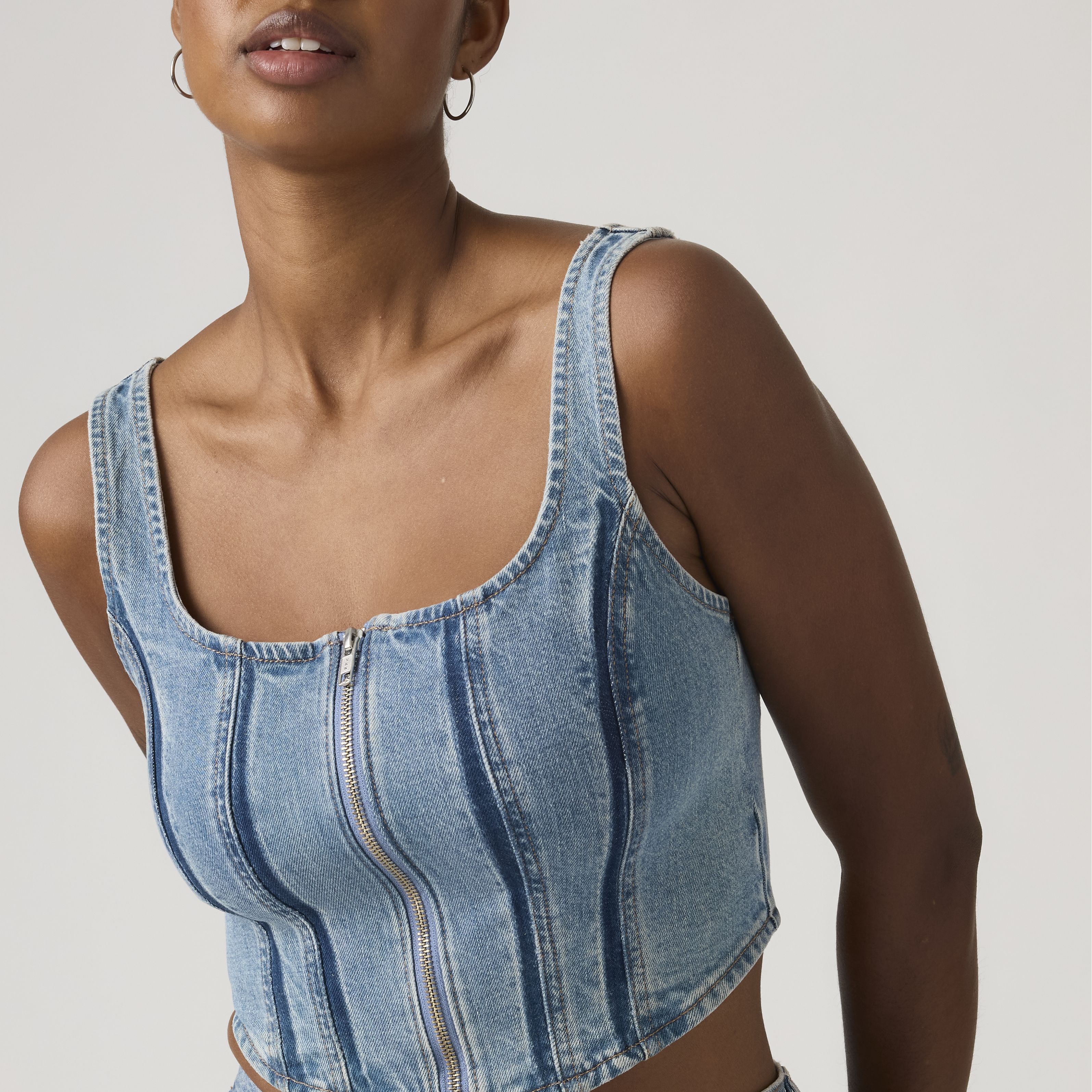 Bustier zippé à coutures apparentes 2