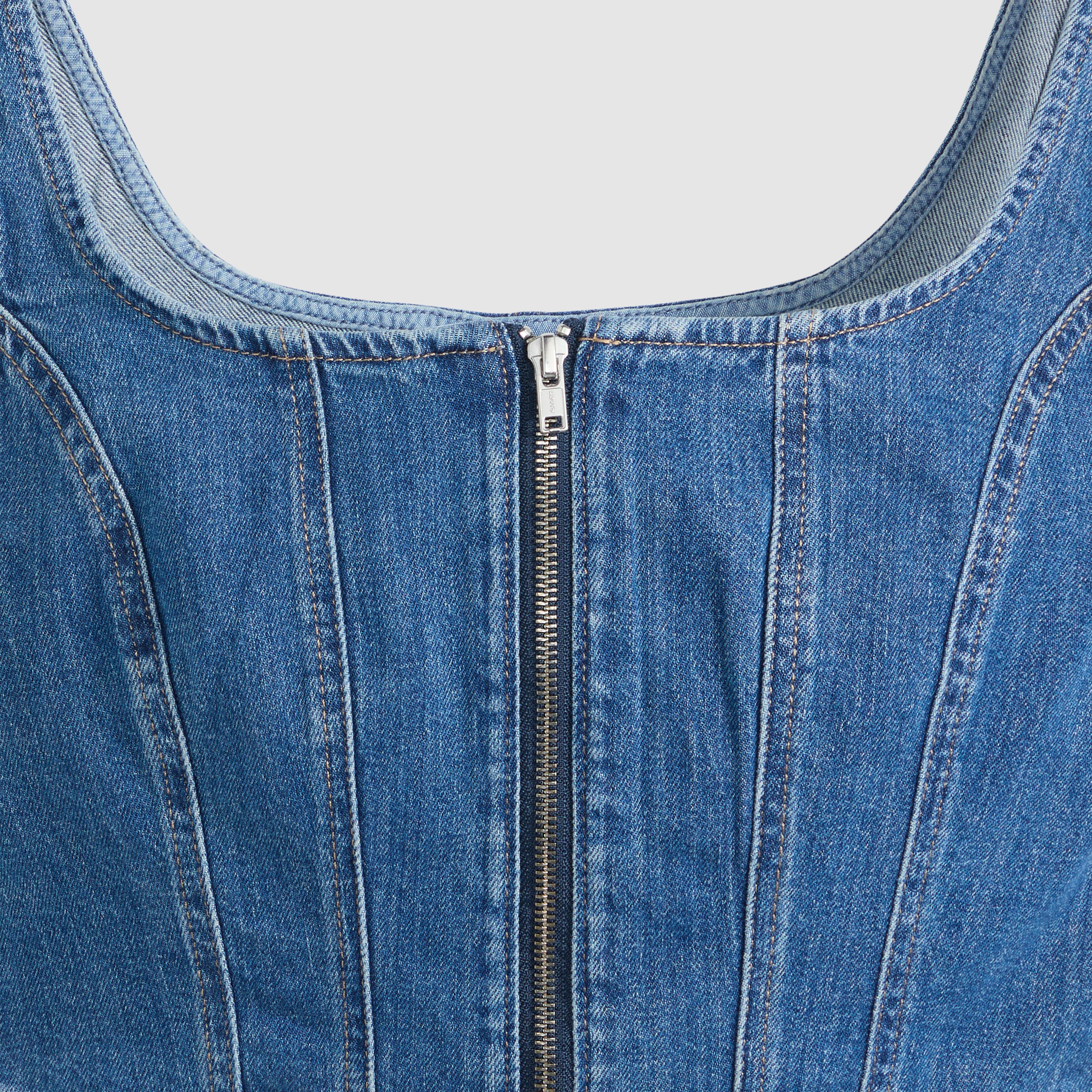 Seamed Zip Bustier Top 6