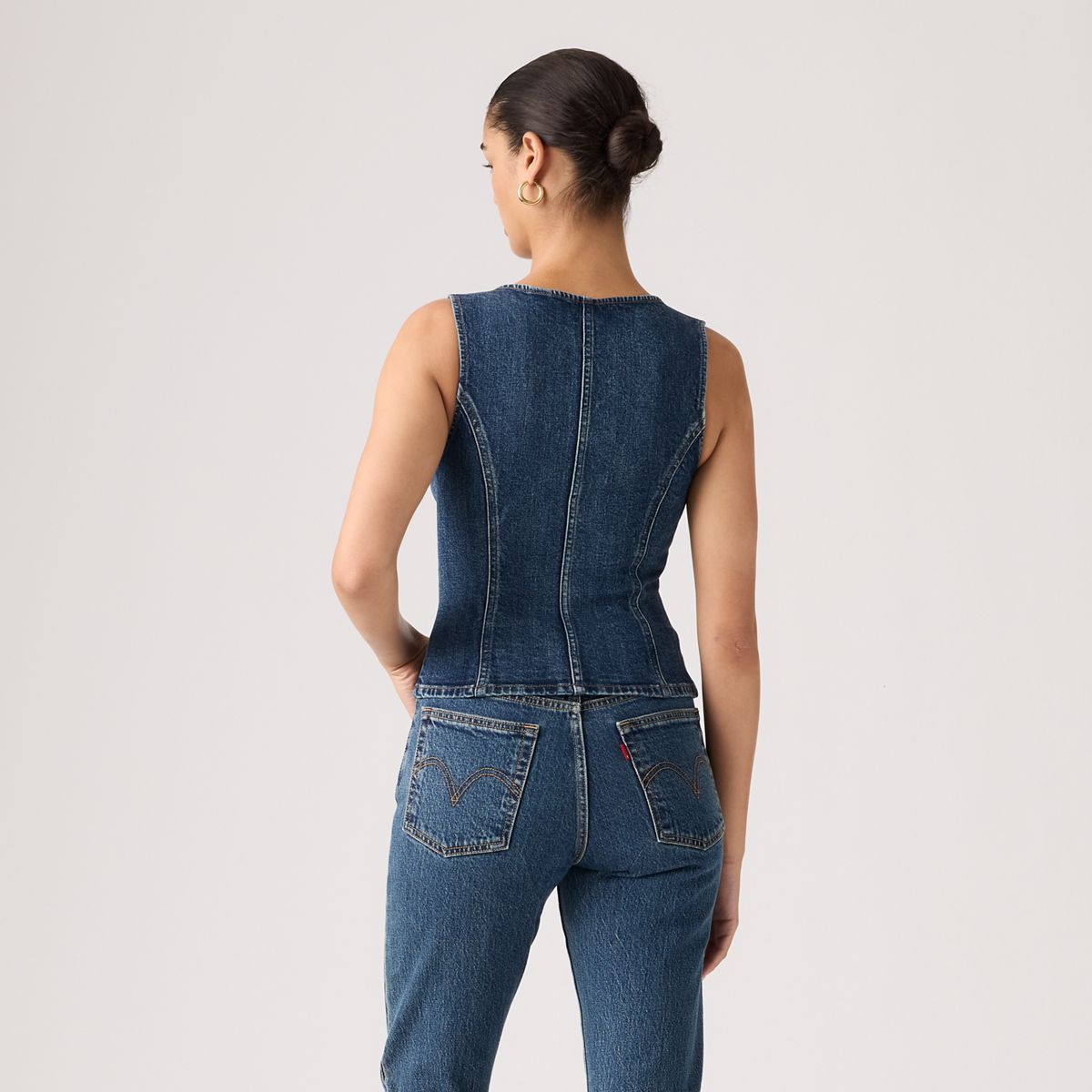 Sculpted Sleeveless Top — As Seen On Tv Top - Dark Wash
