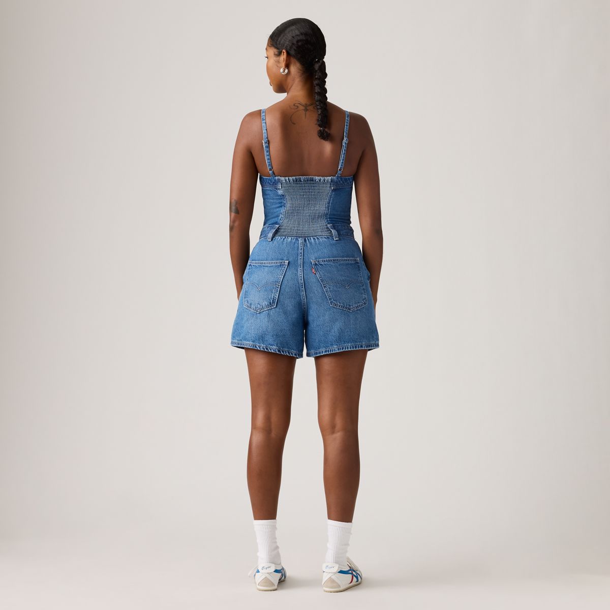 Jadine Romper — Vintage Vibe - Medium Wash