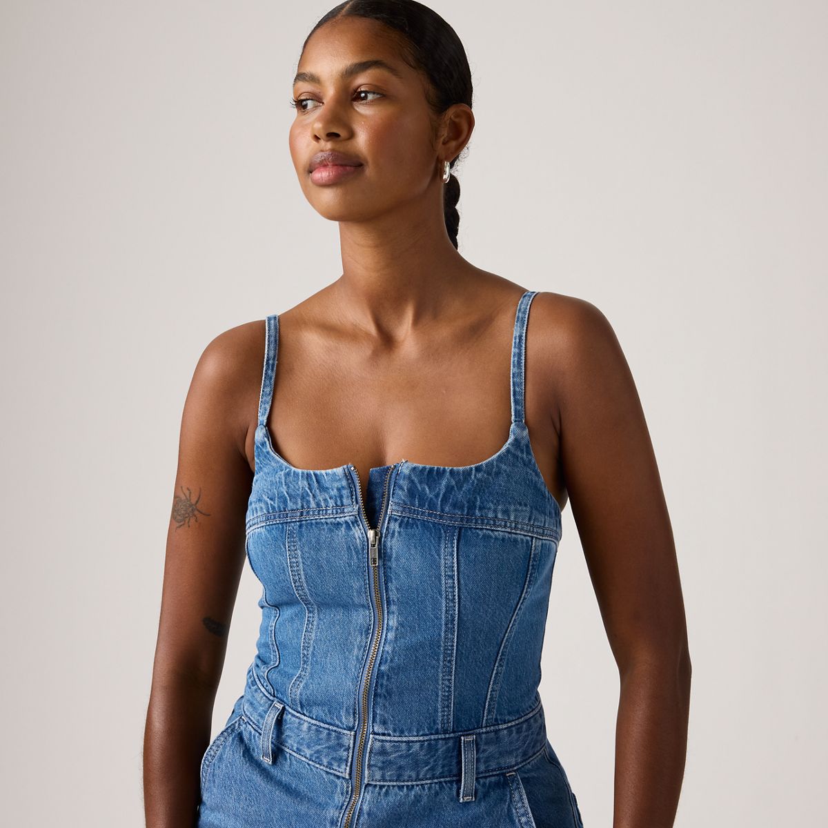 Jadine Romper — Vintage Vibe - Medium Wash