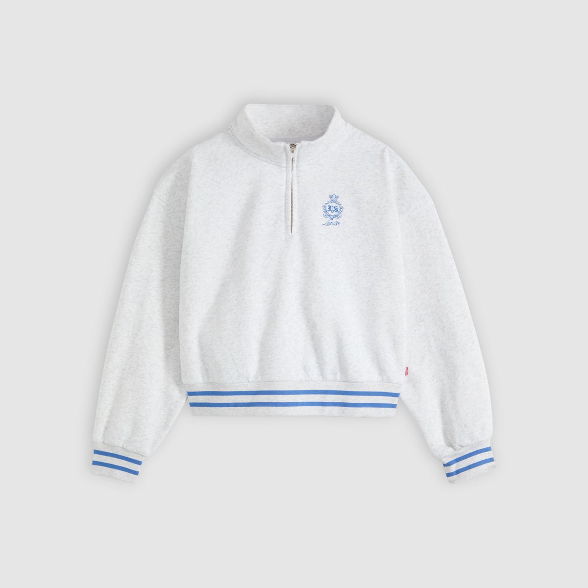 Graphic Everyday Quarter-Zip Sweatshirt — Double Chest Crest Orbit Heather Gray - Grey