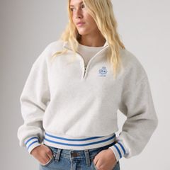 Graphic Everyday Quarter-Zip Sweatshirt — Double Chest Crest Orbit Heather Gray - Grey 2