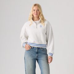 Graphic Everyday Quarter-Zip Sweatshirt — Double Chest Crest Orbit Heather Gray - Grey 3