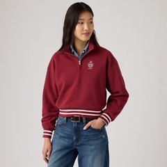 Graphic Everyday Quarter-Zip Sweatshirt — Double Chest Crest Warm Cabernet - Red 1