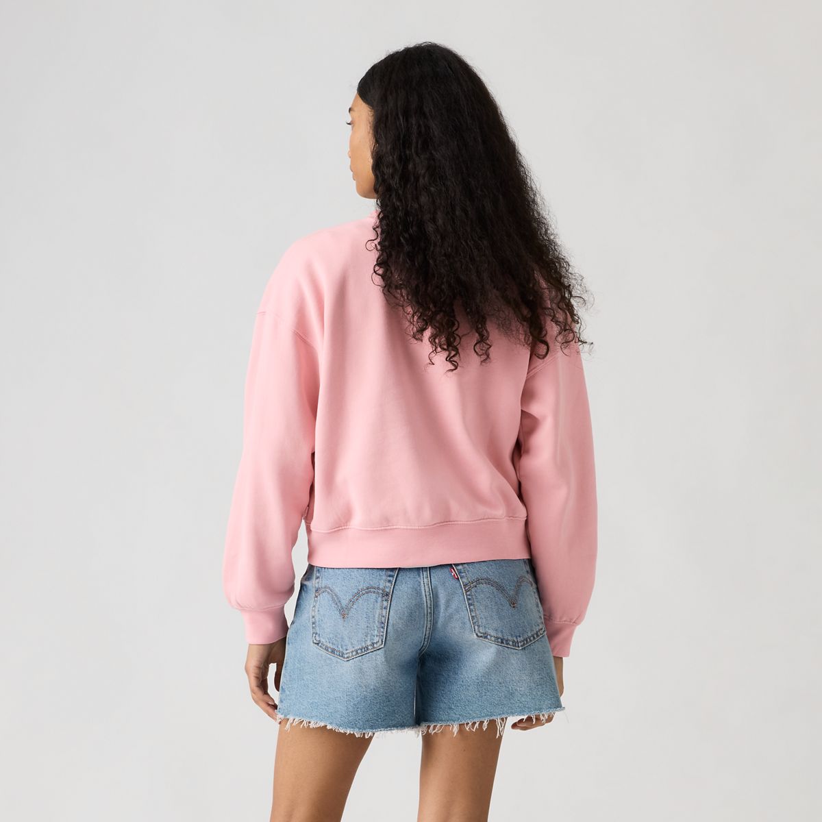 Graphic Vintage Boxy Sweatshirt — Coral Blush - Pink