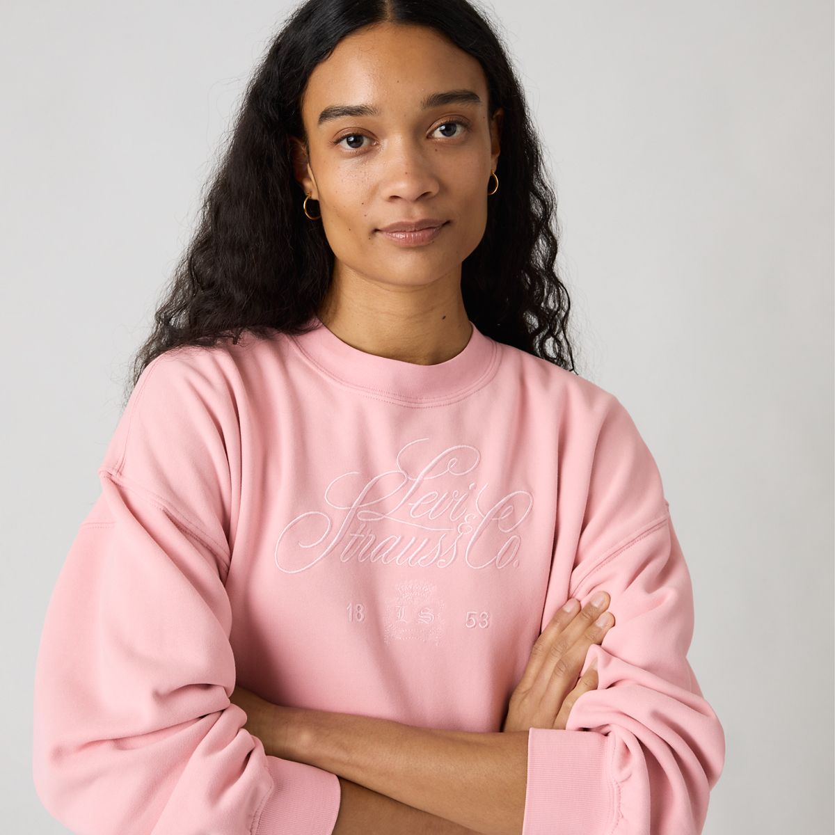 Graphic Vintage Boxy Sweatshirt — Coral Blush - Pink