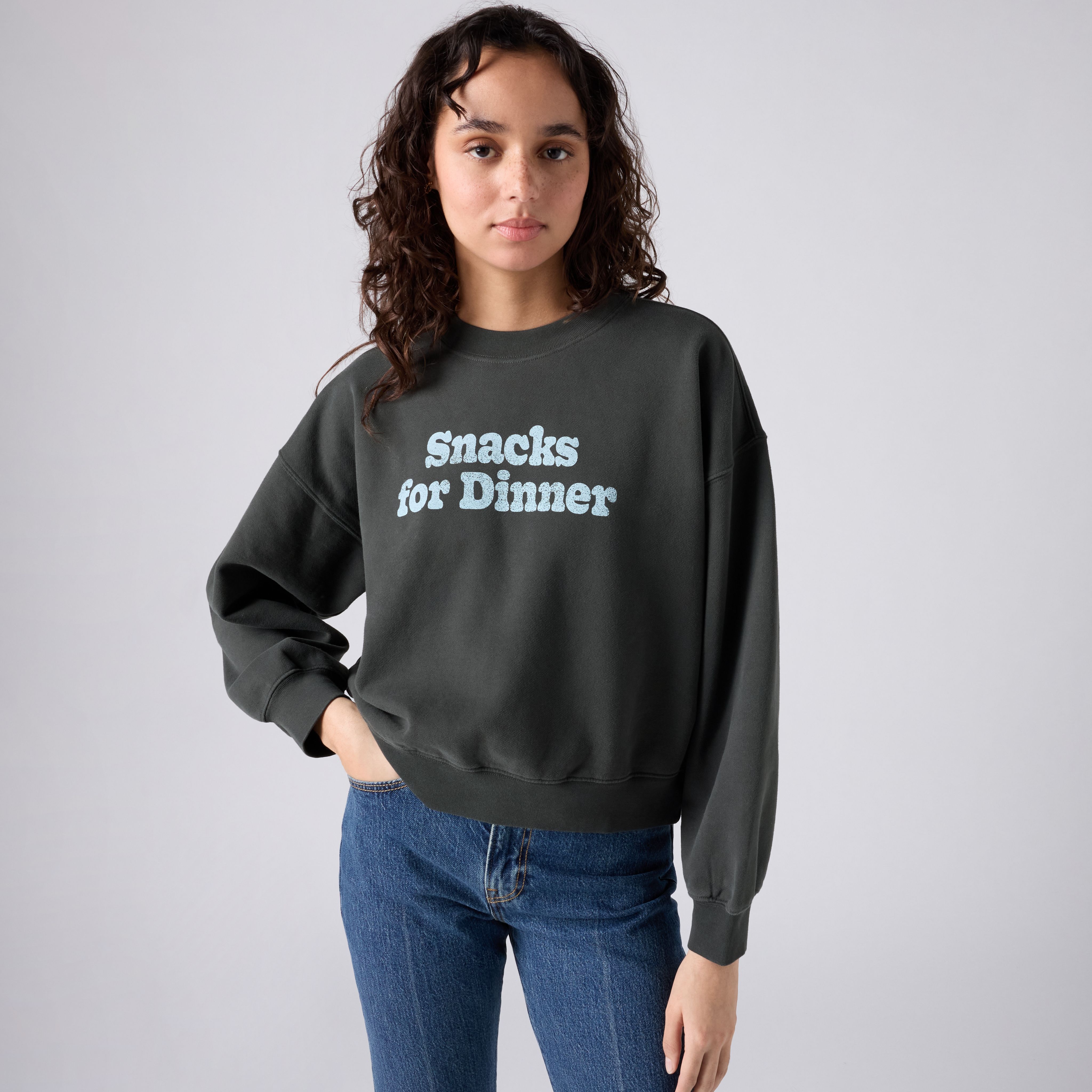 Graphic Vintage Boxy Crewneck Sweatshirt 1