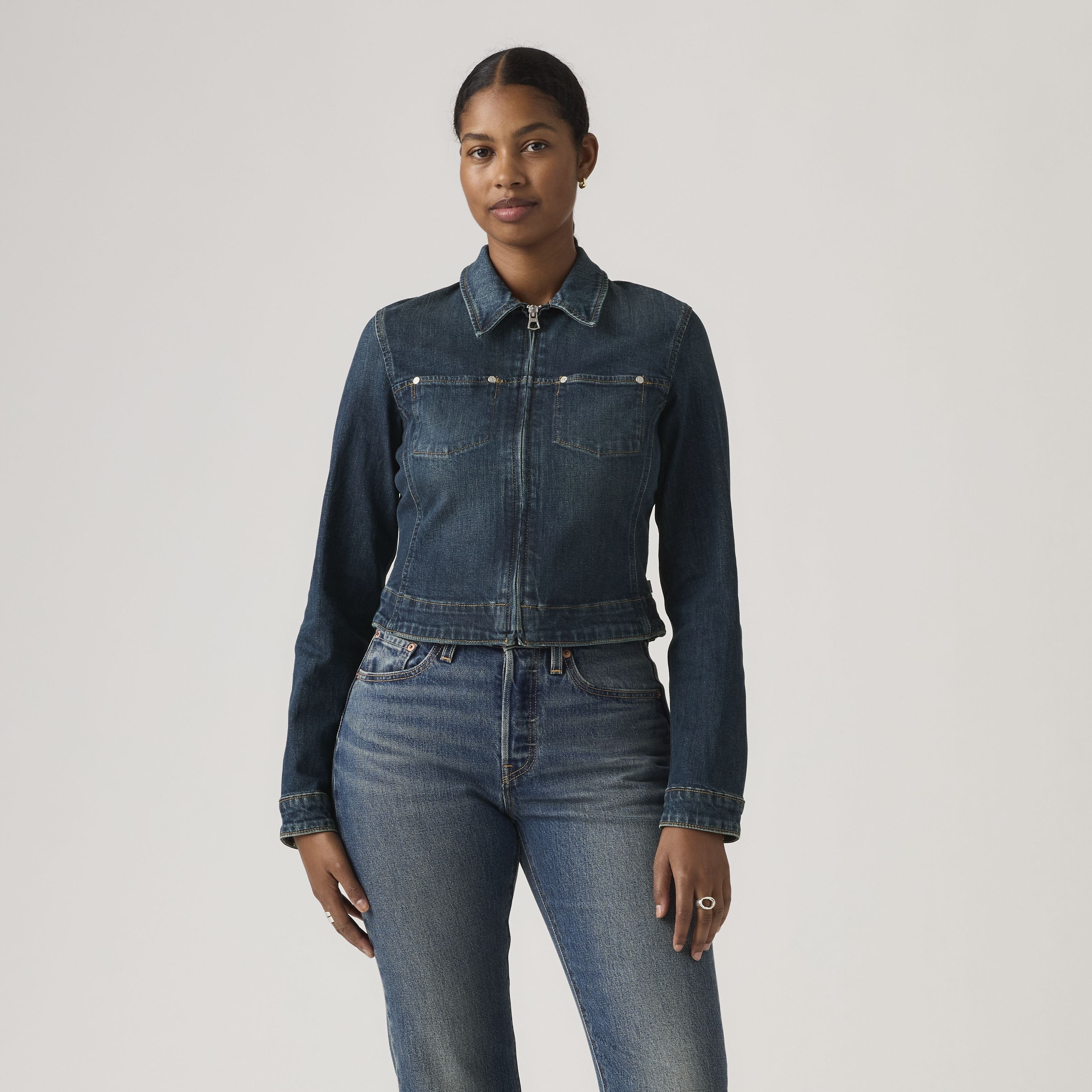 Y2K Stretch Fitted Trucker Jacket 3