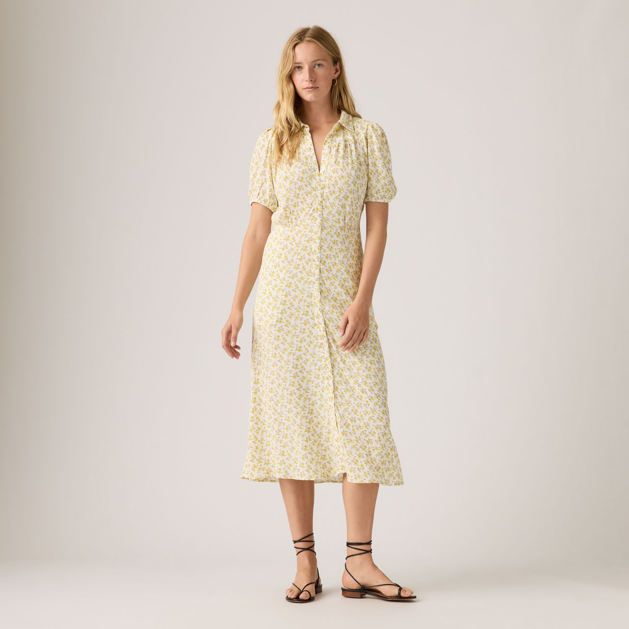 Levi's Rosa Short-sleeve Midi Dress In Multi