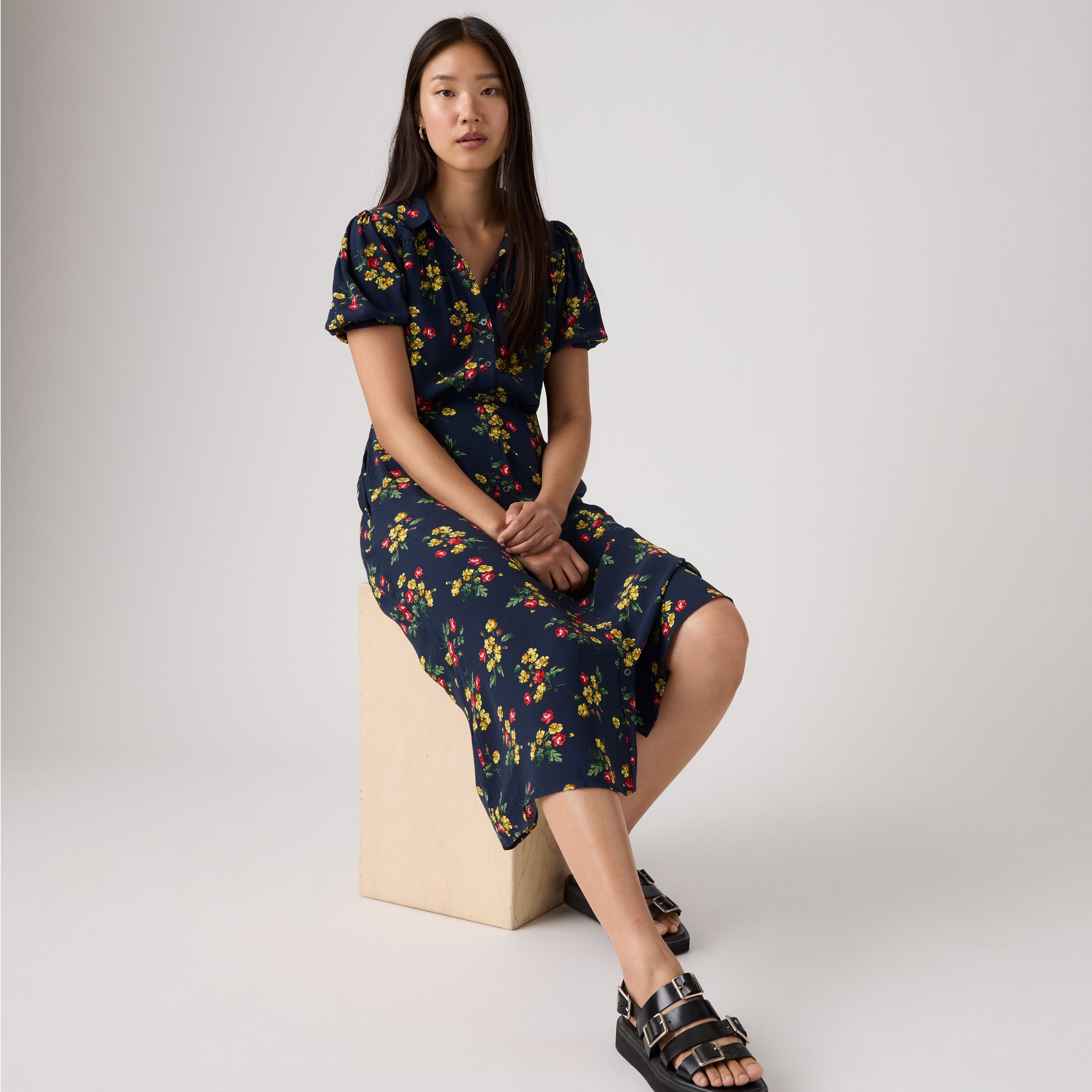 Rosa Short-Sleeve Midi Dress 1