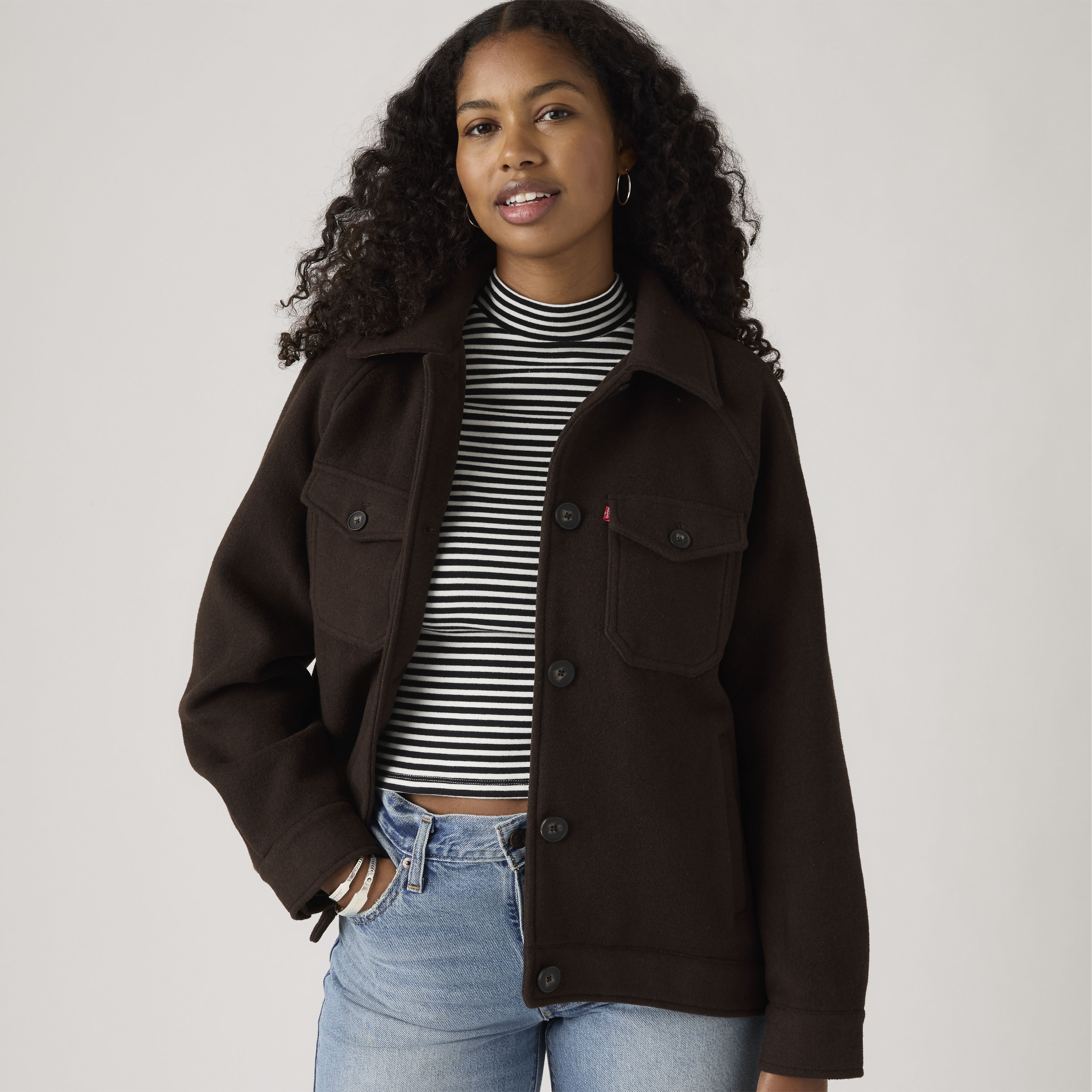 Raglan Sleeve Shirt Jacket 1