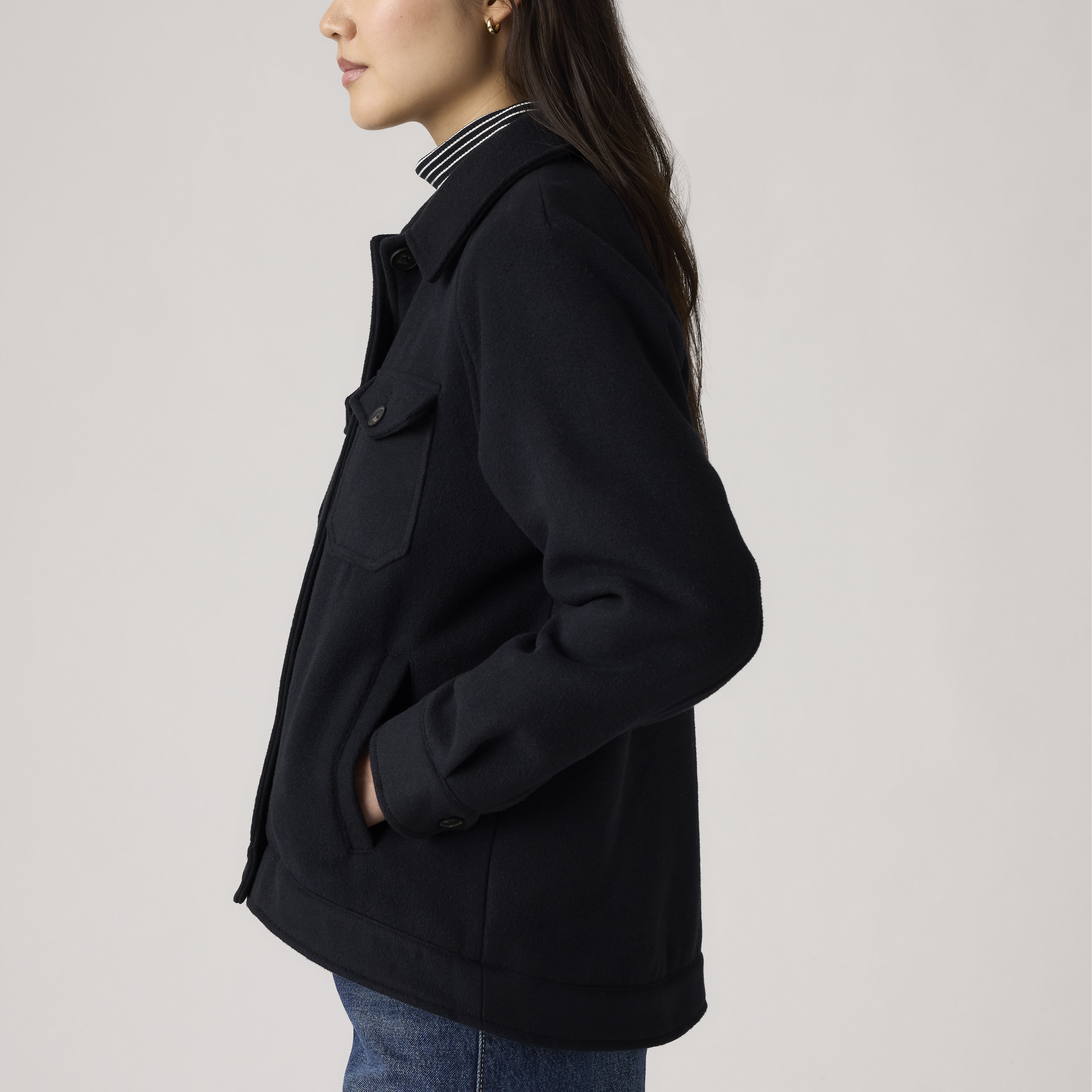 Raglan Sleeve Shirt Jacket 5