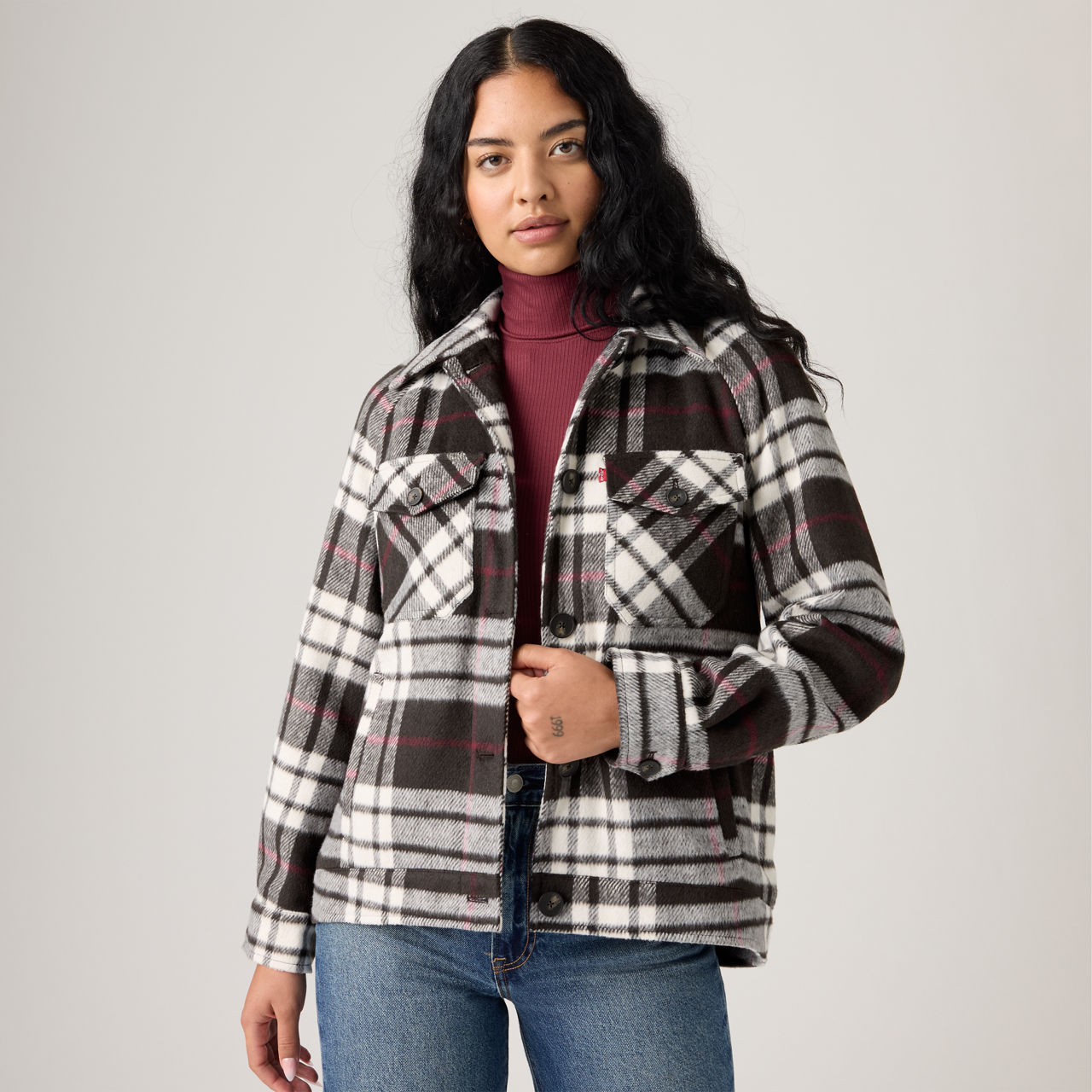 Raglan Sleeve Shirt Jacket 1