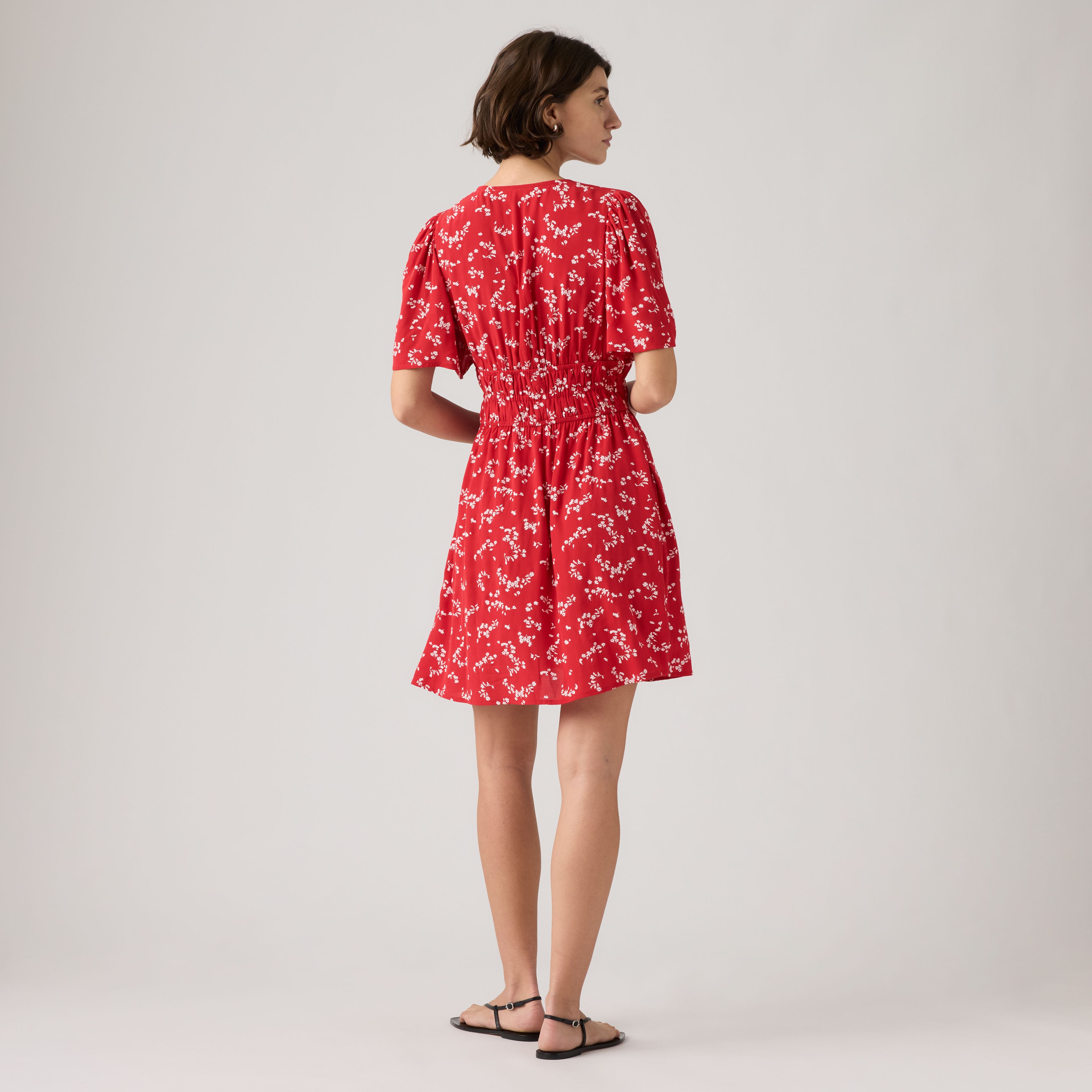 Rylan Short-Sleeve Crepe Mini Dress